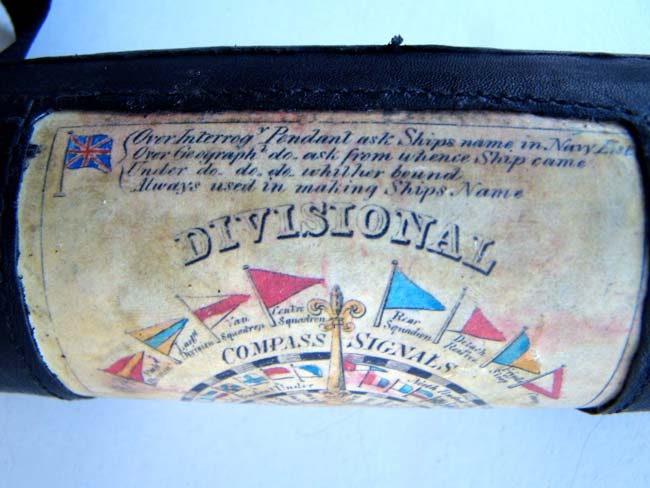 An Antique Mariner's Three-draw Telescope with inset signal flag chart by Dolland, London, circa 1850 — image 4